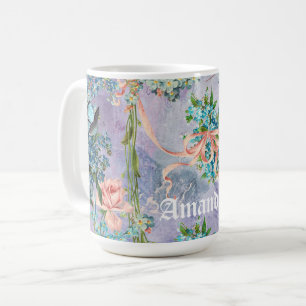Mug Victorienne Vintage Forget-Me-Not Ephemera