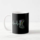 Mug Video Gamer Heartbeat Video Game Controller Cadeau (Gauche)