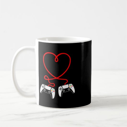 Mug Video Gamer Valentines Day With Controllers Heart (Gauche)