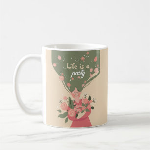 Mug VIE customisée EST UNE FÊTE PRINTEMPS FLORAL