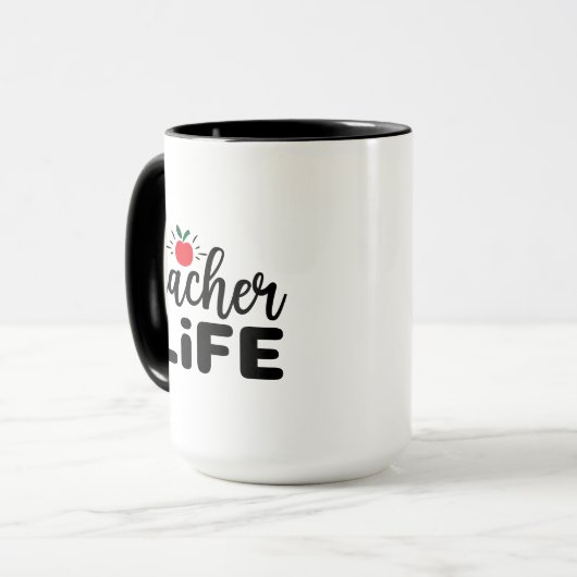 Mug Vie de l'enseignant Wordart (Devant gauche)