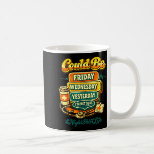 Mug vie de l'équipe de nuit drôle style 70 infirmière