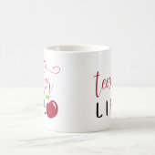 Mug vie d'enseignant pomme rouge typographie enseignan (Centre)