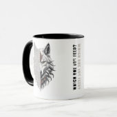 Mug Vie du professionnel | Loup blanc avant | Dos loup (Devant gauche)