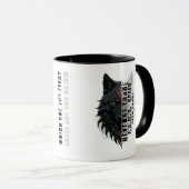 Mug Vie du professionnel | Loup blanc avant | Dos loup (Devant droit)