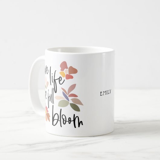 Mug Vie En Pleine Fleur Nom Du Devis Positif (Devant gauche)