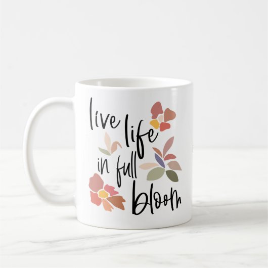 Mug Vie En Pleine Fleur Nom Du Devis Positif (Gauche)
