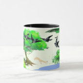 Mug Vie forestière printanière avec oiseaux et écureui (Centre)