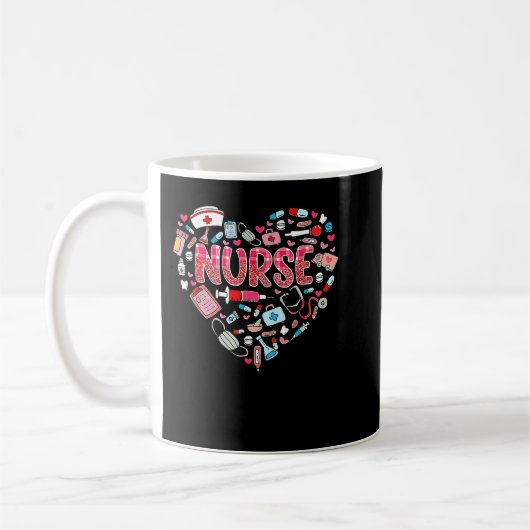 Mug Vie infirmière Valentines Jour Stethoscope ER ICU (Gauche)