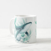 Mug Vie marine océanique de baleine turquoise (Devant gauche)