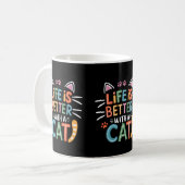 Mug Vie meilleure avec un chat Kitty Propriétaires Cha (Devant gauche)