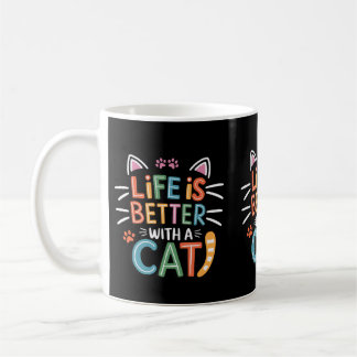 Mug Vie meilleure avec un chat Kitty Propriétaires Cha