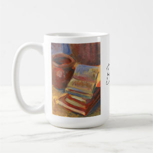 Mug Vie morte avec la peinture de livres