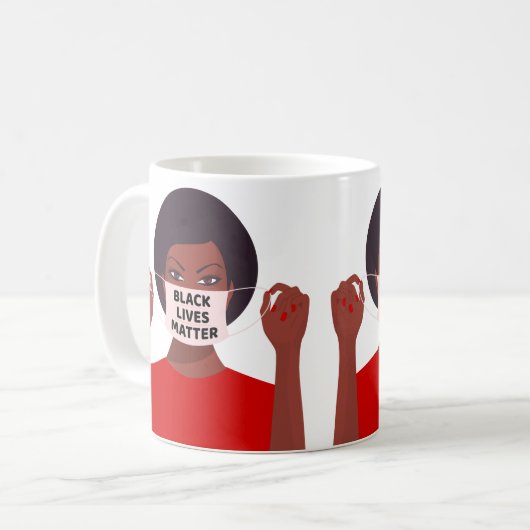 Mug vie noire histoire histoire afro covid masque femm (Devant gauche)