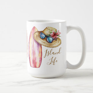 Mug Vie personnalisable d'île de Surf s'est déclenché