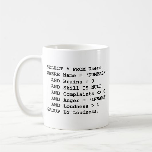 Mug Vie réelle SQL (Gauche)