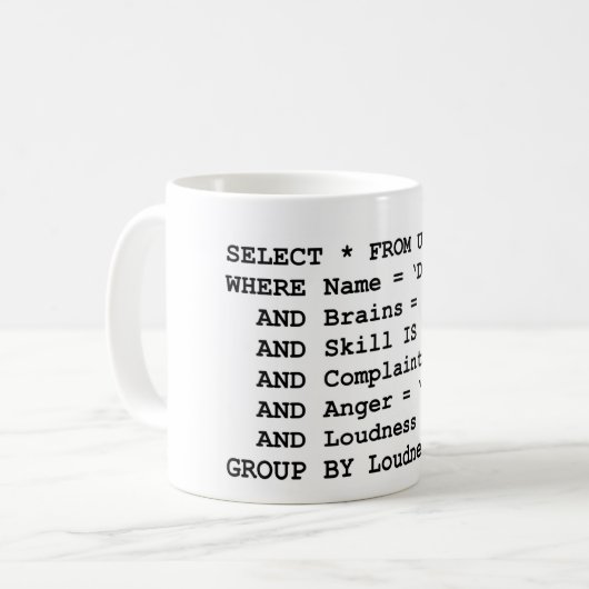 Mug Vie réelle SQL (Devant gauche)