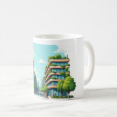 Mug Vie verte éco ville respectueusement durable (Devant droit)