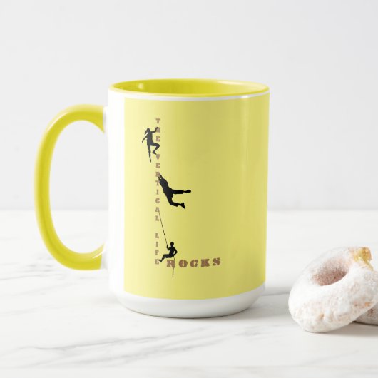 Mug Vie verticale - Design Escalade rock (Avec donut)
