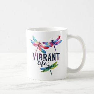 Mug Vie vibrante - libellule artistique
