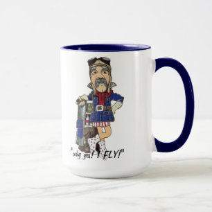 Mug Vieil as de vol pilote drôle fait sur commande de