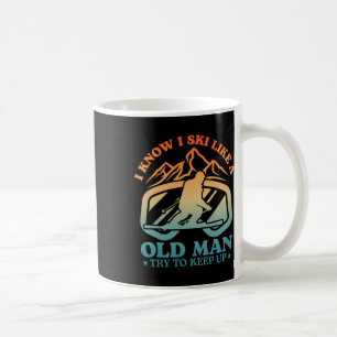 Mug Vieil homme de ski Skieur drôle Montagne extrême H