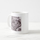 Mug Vieille carte de bande dessinée du Texas (Devant gauche)