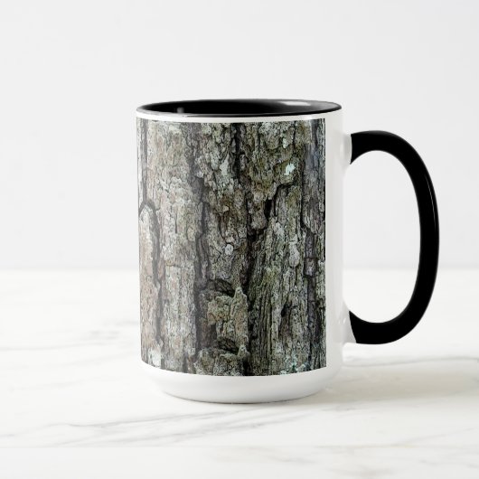 Mug Vieille écorce de pin de nature avec le nom (Droite)