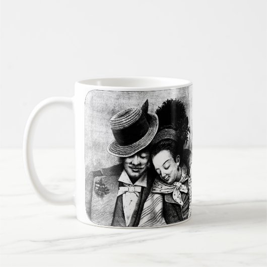 Mug Vieille Ensemble Couple Amour Romance art (Gauche)