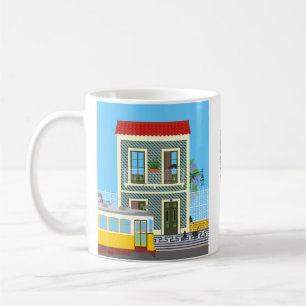 Mug Vieille maison de Lisbonne avec chats et tramway j