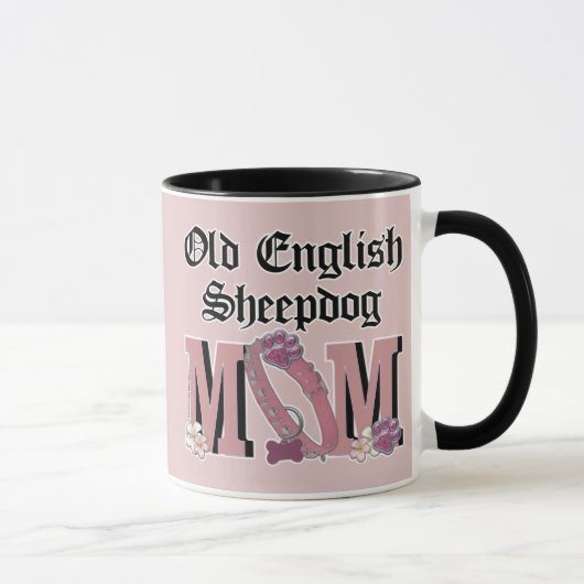 Mug Vieille MAMAN anglaise de chien de berger (Droite)