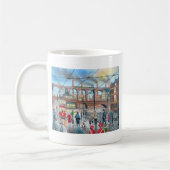 Mug Vieille peinture à l'huile de train de viaduc de (Gauche)