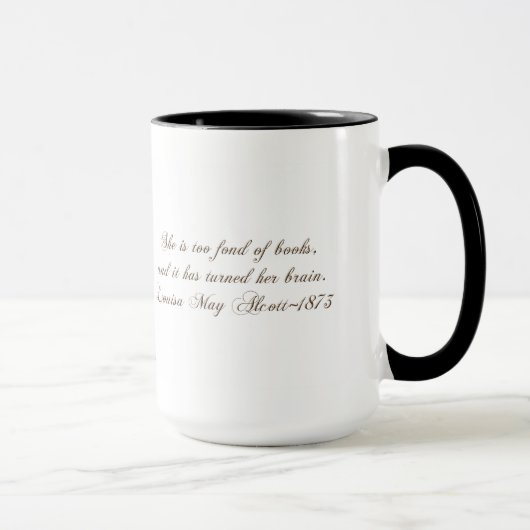 Mug Vieille pile de livre-avec citation (Droite)