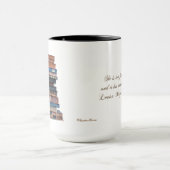 Mug Vieille pile de livre-avec citation (Centre)