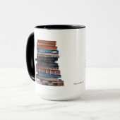 Mug Vieille pile de livre-avec citation (Devant gauche)