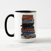Mug Vieille pile de livre-avec citation de Jefferson (Gauche)
