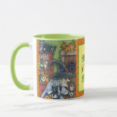 MUG VIEILLE WITCH HAPPY HOME, BEAUCOUP DE CHATS & OWL  (Gauche)