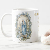 Mug Vierge catholique Marie Prière Blues Floral