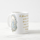 Mug Vierge catholique Marie Prière Blues Floral (Devant gauche)