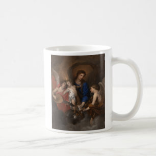 Mug Vierge et enfant avec la musique faisant des anges