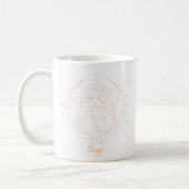 Mug Vierge Ligne d'Art Zodiaque Blanc Pêche (Gauche)