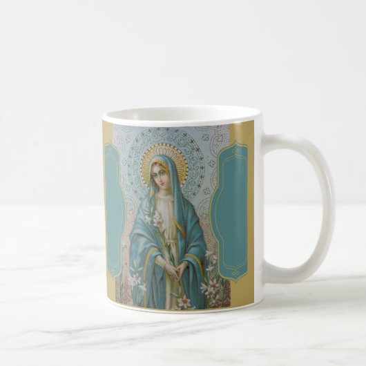 Mug VIERGE MARIE avenue MARIA avec des LIS (Droite)