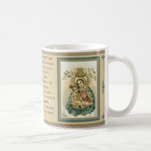 Mug Vierge Marie béni avec la prière de Jésus Memorare