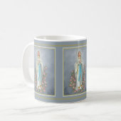 Mug Vierge Marie béni du chapelet w/roses (Devant gauche)