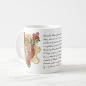 Mug Vierge Marie Floral Jésus Mémorare prière  (Devant gauche)
