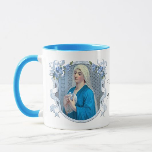 Mug Vierge religieuse Marie avec colombes catholique (Gauche)