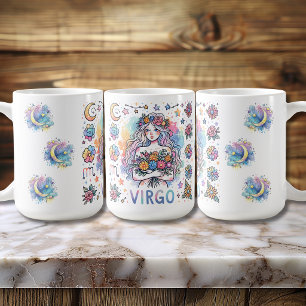 Mug Vierge Zodiaque Astrologie Florale Colorée