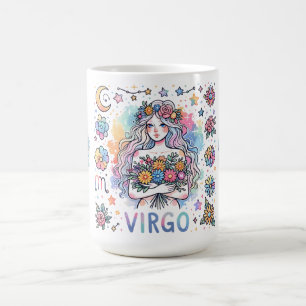 Mug Vierge Zodiaque Astrologie Florale Colorée