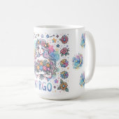 Mug Vierge Zodiaque Astrologie Florale Colorée (Devant droit)