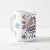 Mug Vierge Zodiaque Astrologie Florale Colorée (Devant gauche)